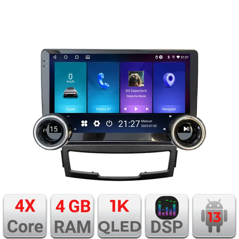 Navigație Android SsangYong Korando 2011-2013, 10.5 inch, 4GB RAM, 64GB Discount