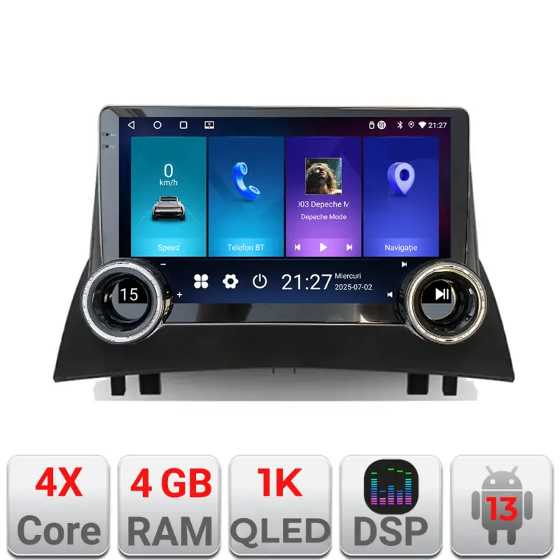 Navigație Android Renault Megane 2 10.5 inch 4GB RAM 64GB GPS WiFi Noutate