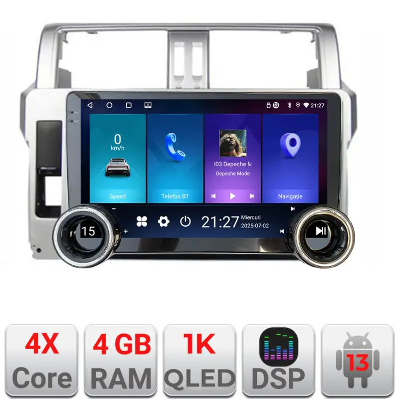 Navigație Toyota Land Cruiser Prado J150 2014-2017 Android 13, 4GB RAM, 64GB, 10.5 inch Plată sigură