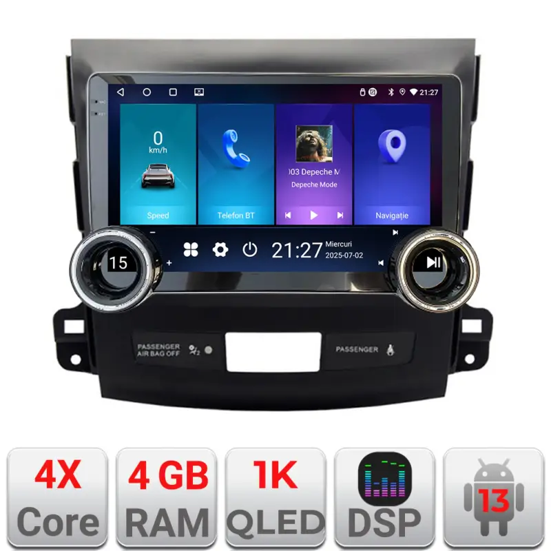 Super ofertă Navigație Android Mitsubishi Outlander 2007-2012, 10.5 inch, 4GB+64GB