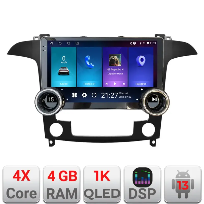 Premium Navigatie auto Ford S-Max 2008-2012 Edotec 10.5 inch Android 4GB+64GB