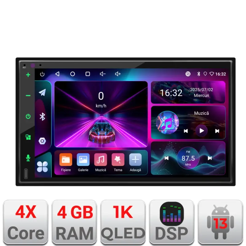 Reducere extra Navigație auto universală 7 inch Edotec 4GB+64GB cu CarPlay și Android Auto