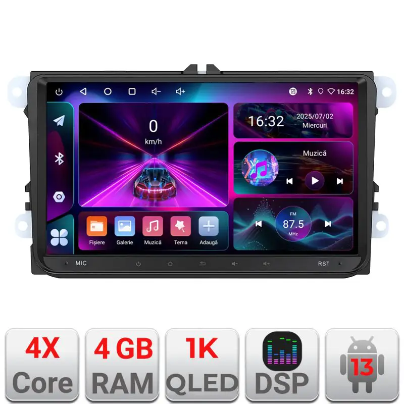 Reducere Navigație auto VW Skoda Seat Edotec 9 inch 4+64GB CarPlay Android Auto