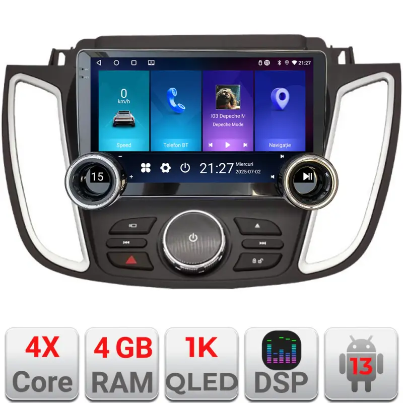 Navigatie Android Ford Kuga 2015-2020 Sync 2/3, 10.5 inch, 4GB+64GB Plată sigură
