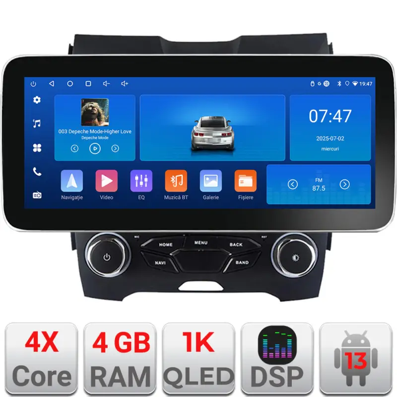 Navigație Android Ford Edge 2015-2021 Midline, 12.3 inch, 4GB RAM, 64GB Popular