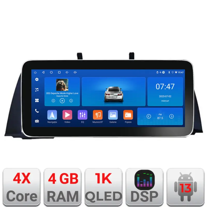 Navigatie BMW Seria 5 F10 CIC 2010-2012, 12.3 inch, Android 4+32GB Calitate înaltă