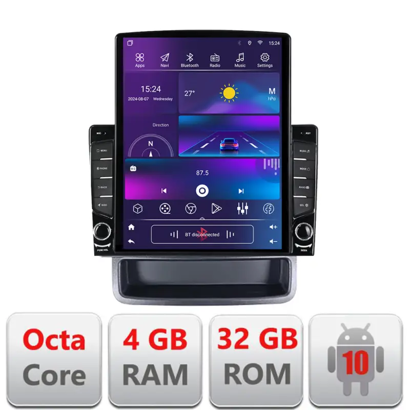 Retur ușor Navigație Renault Trafic 2009-2014 dedicată, ecran vertical 9.7 inch, Android 4+32