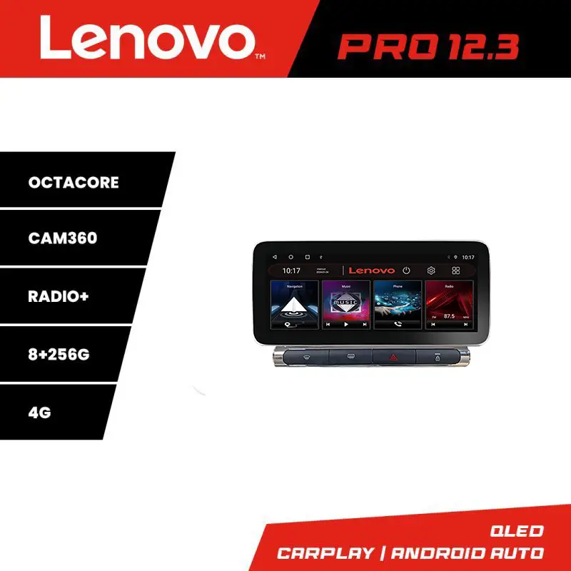 Retur gratuit Navigatie Lenovo QLED 12.3 pentru Citroen C3 2017-2024, 8GB RAM, 256GB