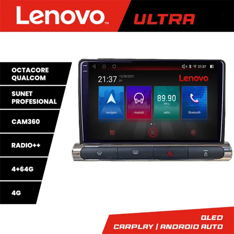 Reducere extra Navigație Citroen C3 2017-2024 QLED 4G, 4+64GB, CarPlay, Android Auto