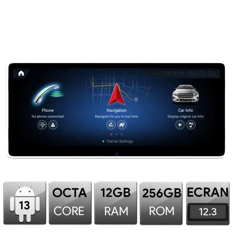 Navigație dedicată Mercedes GLC/V-Class NTG6 MBUX, 12.3 inch QLED, 12+256GB Noutate