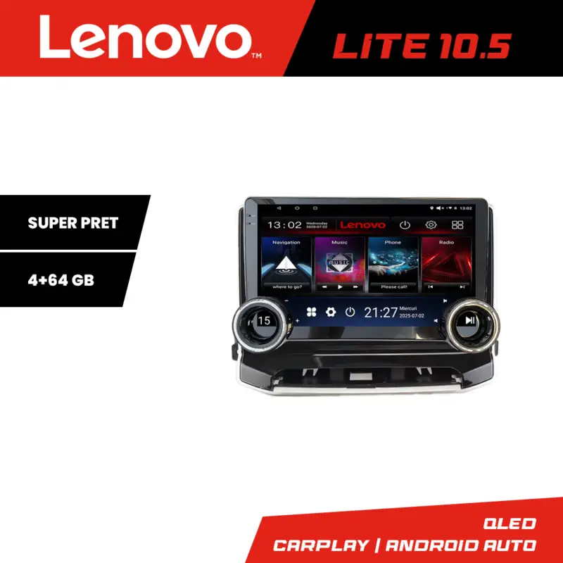 Navigație Jeep Compass 2021+ Lenovo 10.5 inch 4+64GB CarPlay Android Auto Expediere rapidă