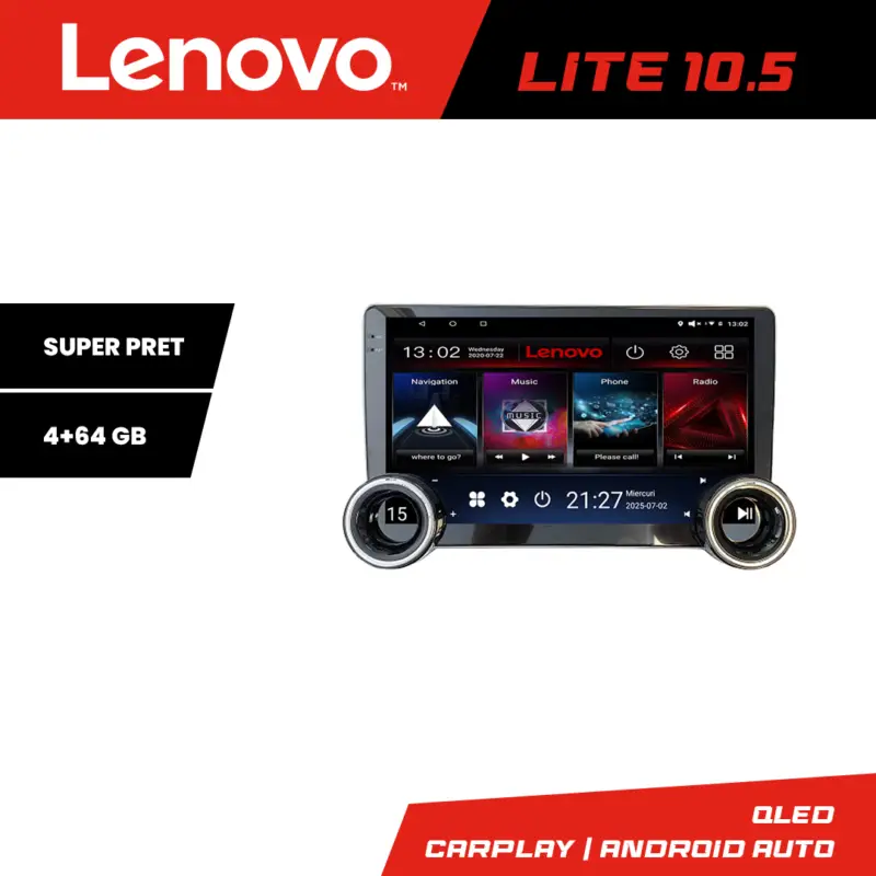 Navigație VW Passat B5 Lenovo 10.5 inch, 8 core, 4GB+64GB, CarPlay Cel mai bun preț