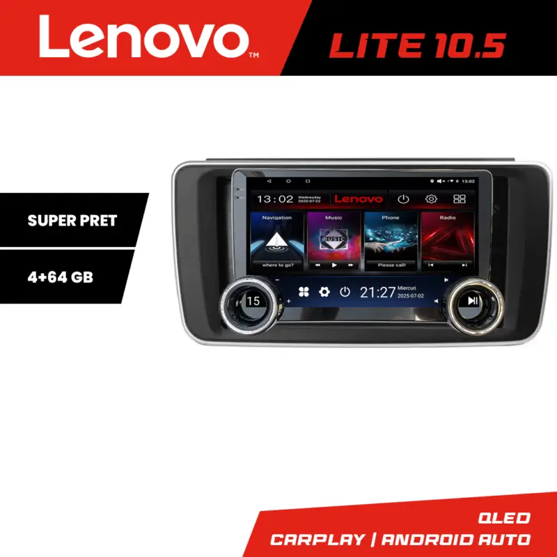 Plată sigură Navigatie Nissan Leaf 2018-2024 Lenovo 10.5 inch 4+64 GB CarPlay Android Auto