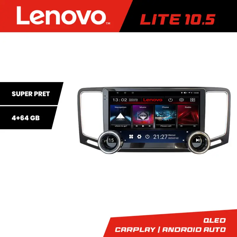 Navigatie VW Sharan 2011-2020 Lenovo 10.5 inch, 4+64GB, Android Preț promoțional