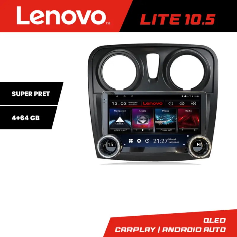 Navigație Dacia Sandero Logan 2012-2020 Lenovo 10.5 inch Android 4GB+64GB Livrare rapidă