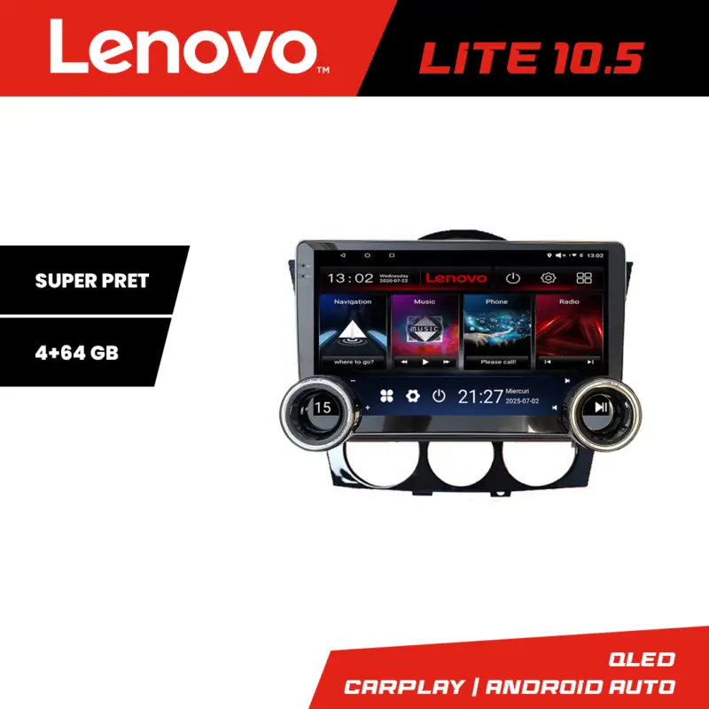 Navigatie Mazda RX-8 2008-2011 Lenovo 10.5 inch 4+64GB Android Reducere extra