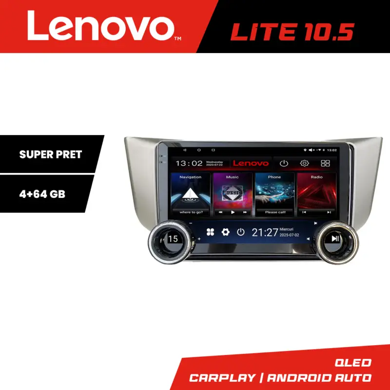 Navigație Lexus RX 2003-2009 Lenovo 10.5 inch 4+64GB Android GPS WiFi Doar azi