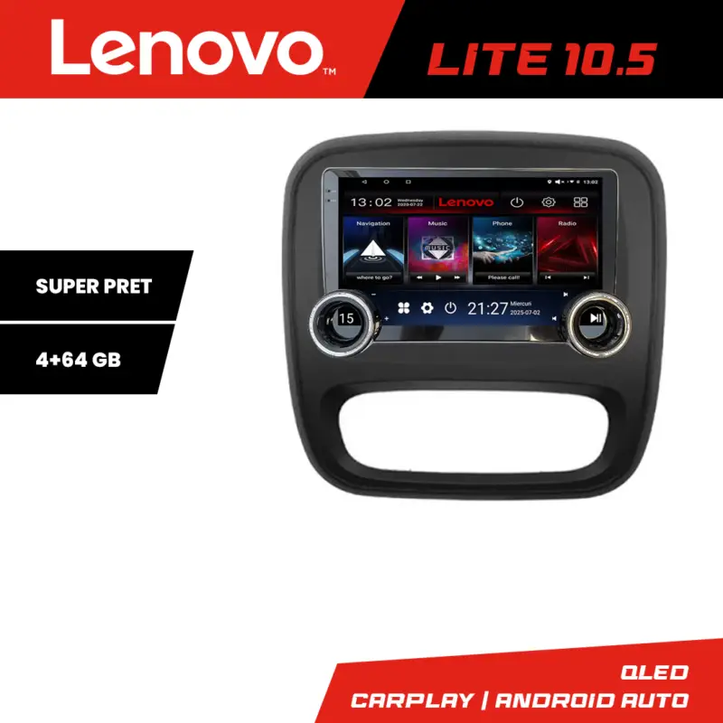 Navigatie Renault Trafic 2014-2018 Lenovo 10.5 inch 4+64GB Android Expediere rapidă