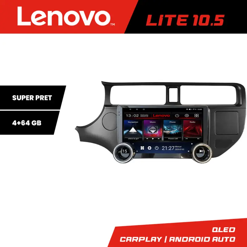 Reduceri Navigatie Android Lenovo pentru Kia Rio 2011-2014, 10.5 inch, 4GB+64GB