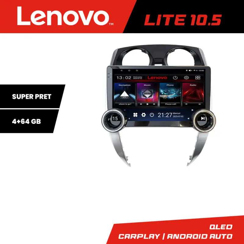Navigatie Android Nissan Note 2012-2019 Lenovo 10.5 inch 4+64 GB Cumpără online