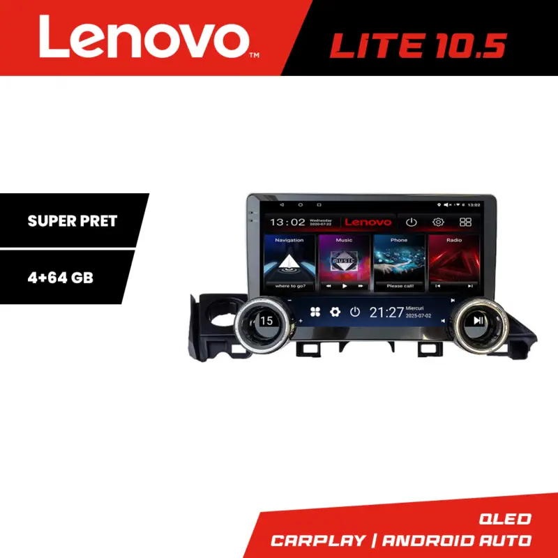 Navigatie Mazda 6 2018+ Lenovo Lite 10.5, 4GB RAM, 64GB, Android Expediere rapidă