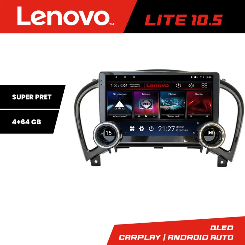 Doar azi Navigatie Android Nissan Juke 2010-2015 Lenovo 10.5 inch 4GB+64GB