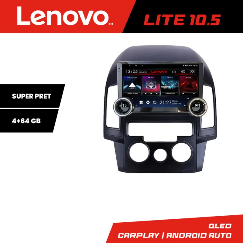 Plată sigură Navigatie Hyundai i30 2009-2012, clima manuala, 10.5 inch, 4+64GB