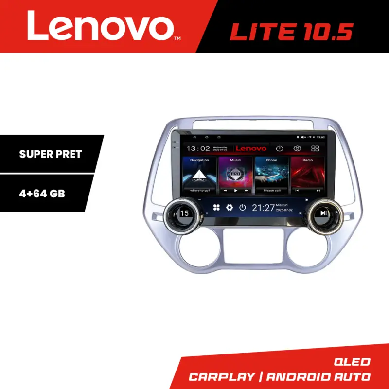 Mai ieftin Navigatie Hyundai i20 2011-2014 Lenovo 10.5 inch, 4GB+64GB, Android