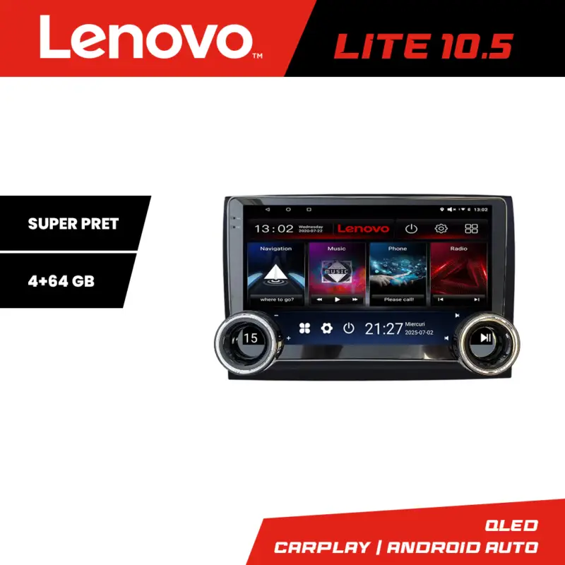 Cel mai bun preț Navigatie Fiat Ducato Lenovo 10.5 inch, 4+64GB, Android, GPS, WiFi