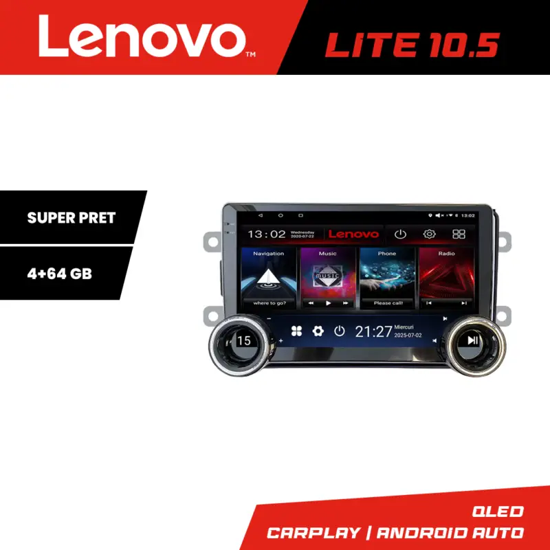 Ultima șansă Navigație Android Dacia după 2012 Lenovo 10.5 inch 4+64 GB GPS WiFi