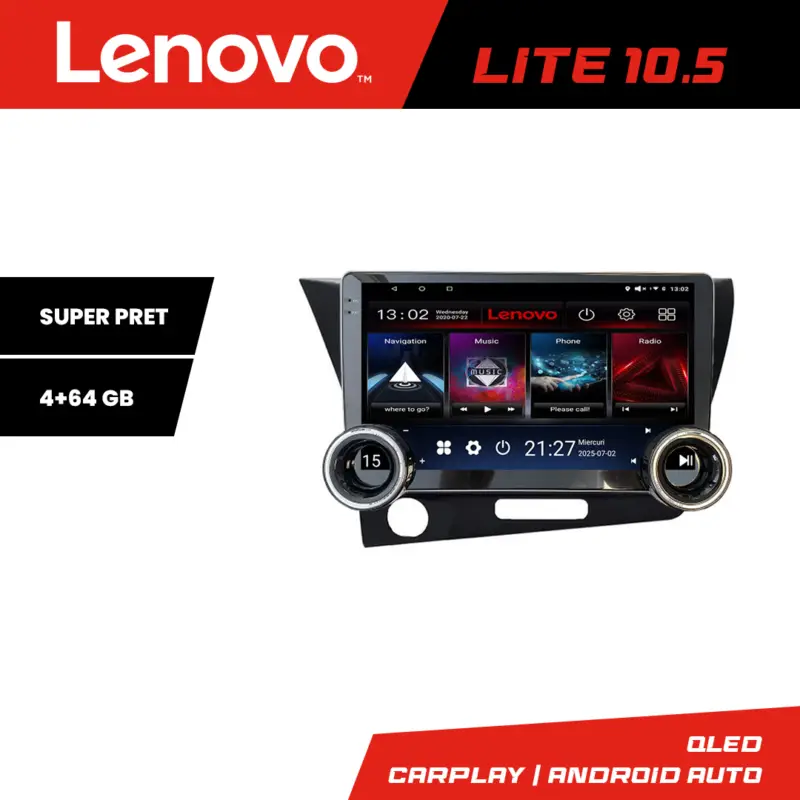 Navigație Honda CR-Z 2006-2013 Lenovo 10.5 inch Android 4GB+64GB Vezi acum