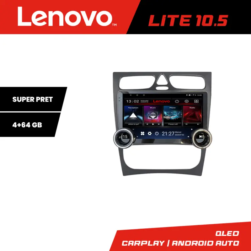 Navigație Android Mercedes C W203 10.5 inch 4+64GB WiFi GPS Lenovo Ofertă specială