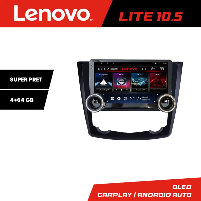 Navigatie Android Renault Kadjar 2014-2019 Lenovo 10.5 inch 4GB+64GB Discount