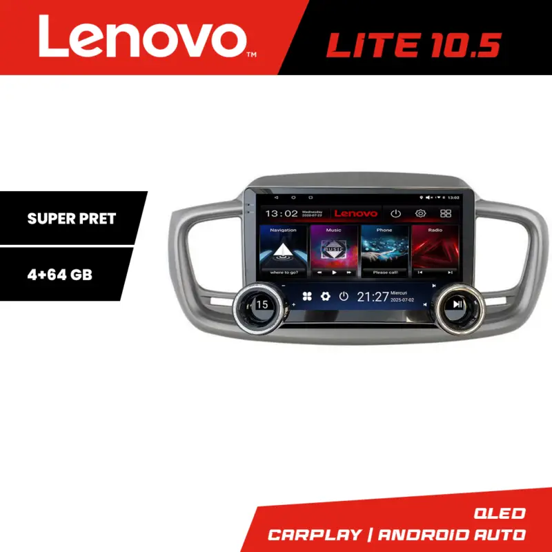 Reduceri Navigatie Android Lenovo 10.5 inch 4+64 GB pentru Kia Sorento 2015-2018