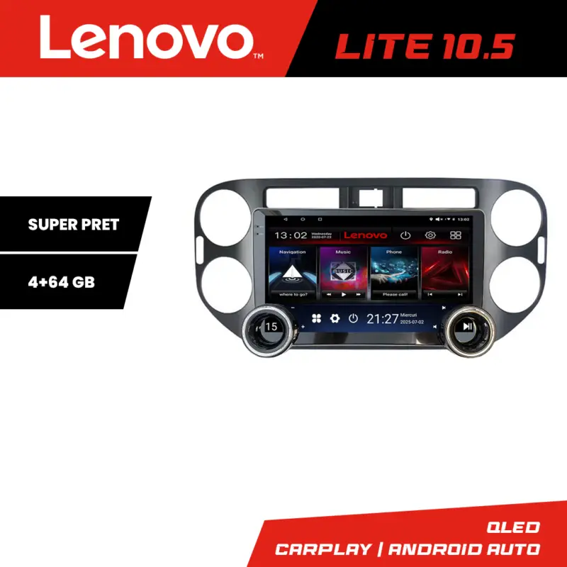 Navigatie VW Tiguan si Golf Plus 2007-2011 Lenovo 10.5 inch 4GB+64GB Android Super ofertă