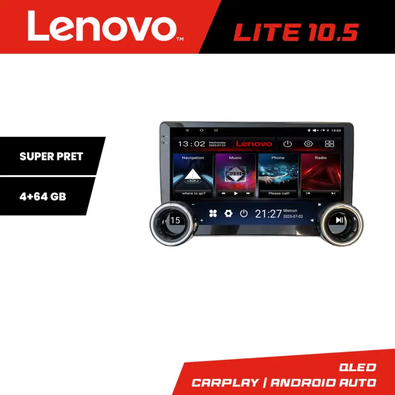 Navigație Toyota Corolla 2020+ Lenovo 10.5 inch, Android, 4+64GB Disponibil imediat