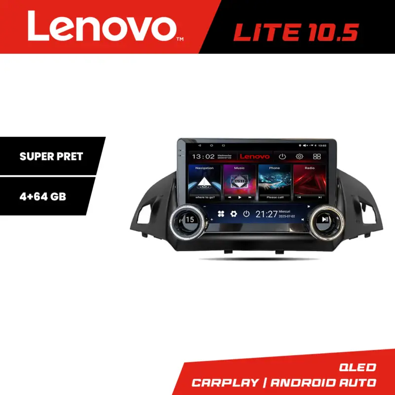 Navigatie Android Ford Kuga 2013-2017 Lenovo 10.5 inch 4GB+64GB Reducere specială