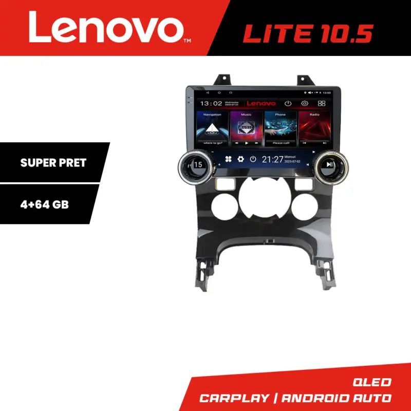 Navigație Android Peugeot 3008/5008 Lenovo 10.5 inch 4+64GB GPS Ofertă limitată