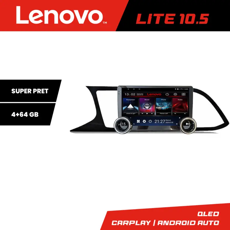 Navigație Android Seat Leon 2014-2020 Lenovo 10.5 inch 4+64 GB Preț mic