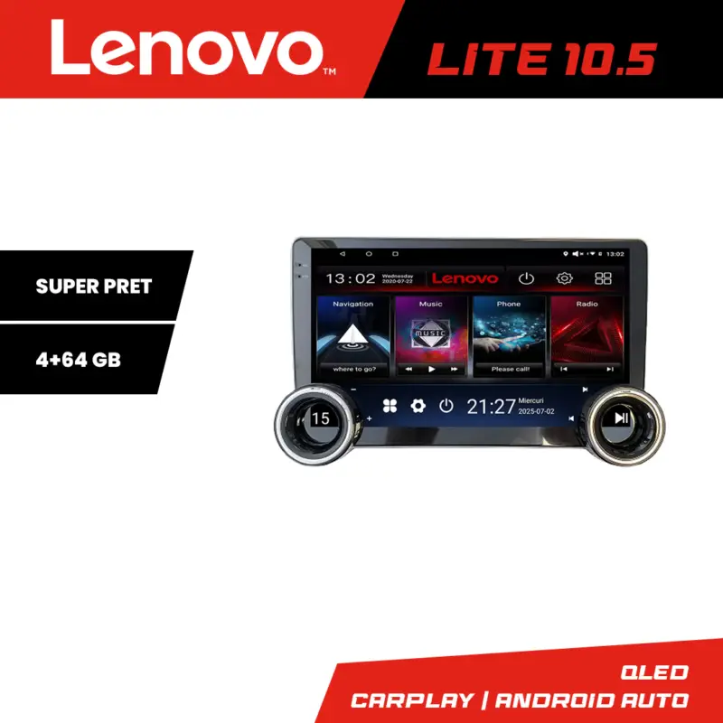 Reducere de preț Navigatie Android Lenovo 10.5 inch 4+64GB pentru Skoda Octavia 2014-2020