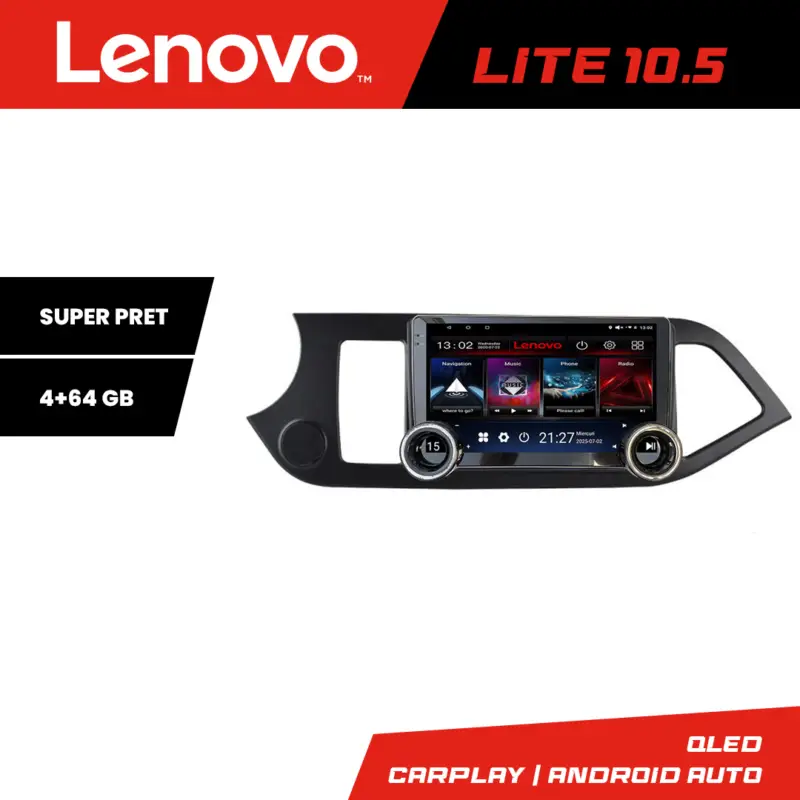 Navigatie Android Kia Picanto 2011-2015 Lenovo 10.5 inch 4GB+64GB Ofertă specială