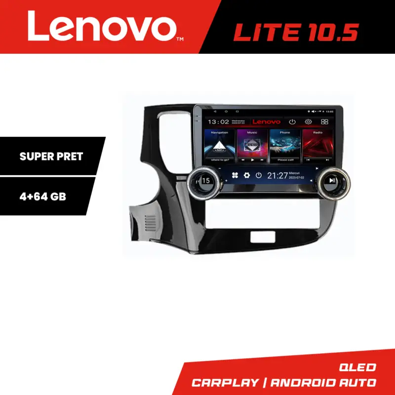 Navigatie Android Lenovo 10.5 inch pentru Mitsubishi Outlander 2013-2019, 4+64GB Promoție