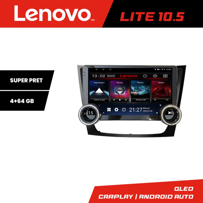 Navigație Android Mercedes W211 W219 Lenovo 10.5 inch 4+64GB GPS Reduceri