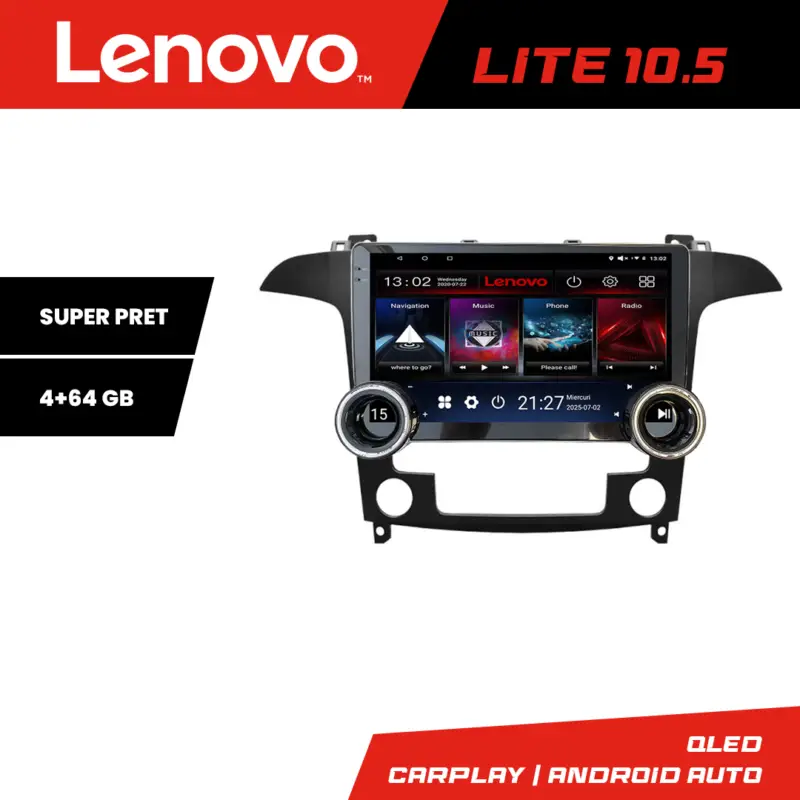 Navigatie Ford S-Max 2008-2012 Lenovo Lite 10.5, 4+64 GB, Android Ofertă exclusivă