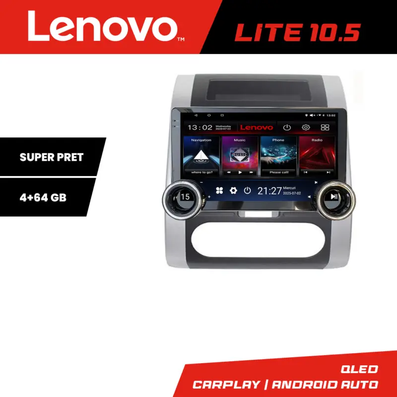 Navigație Android Nissan X-Trail 2008-2013 Lenovo 10.5 inch 4GB+64GB Promoție