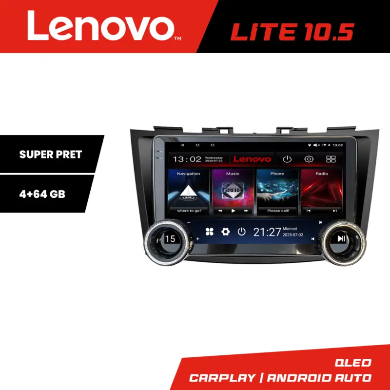 Livrare gratuită Navigatie Android Suzuki Swift 2010-2017 Lenovo 10.5 inch 4GB+64GB