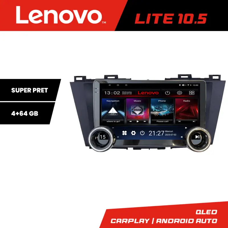 Ieftin Navigație Android Mazda 5 2010+ Lenovo 10.5 inch 4GB RAM 64GB WiFi GPS