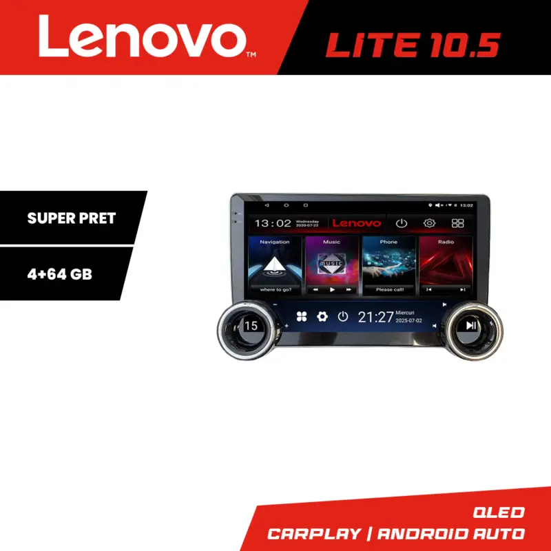 Ofertă specială Navigatie Toyota Corolla 2007-2013 Lenovo 10.5 inch 4GB+64GB Android