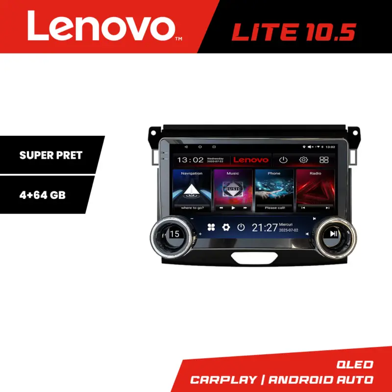 Cumpărături sigure Navigatie Android Ford Ranger 2015-2019 Lenovo 10.5 inch 4+64 GB