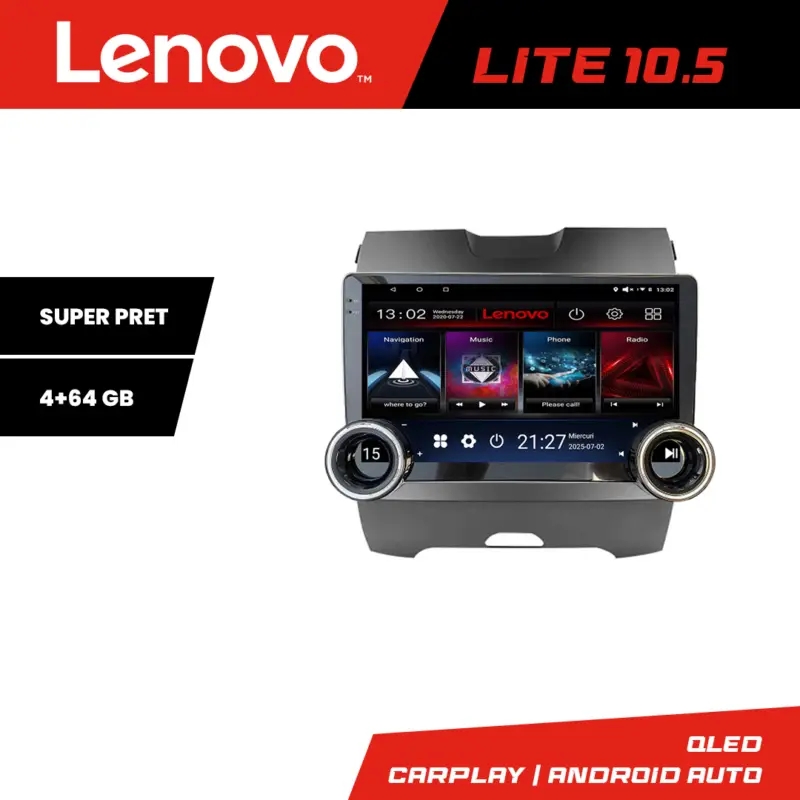 Navigatie Android Ford Edge 2015-2021 Highline Lenovo 10.5 inch 4GB+64GB Livrare rapidă